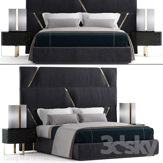 Modern design bed by Gogolov Artem 3d model – 3777