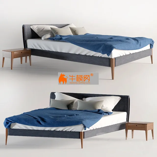 The bed and nightstand Gruene Erde – 3831