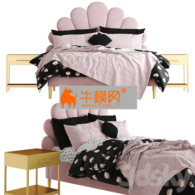 The Emily Meritt Shell Upholstered Bed – 3832