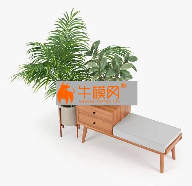 mid century storage bench acorn – 3863