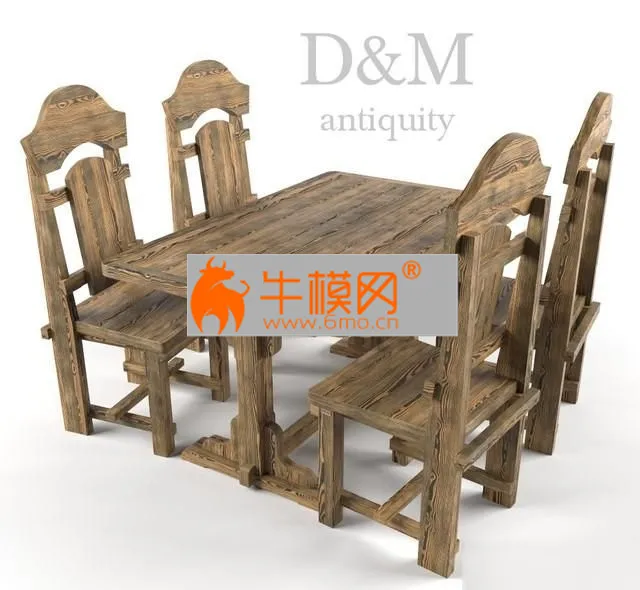 Aged table and chairs from D&M – 3913