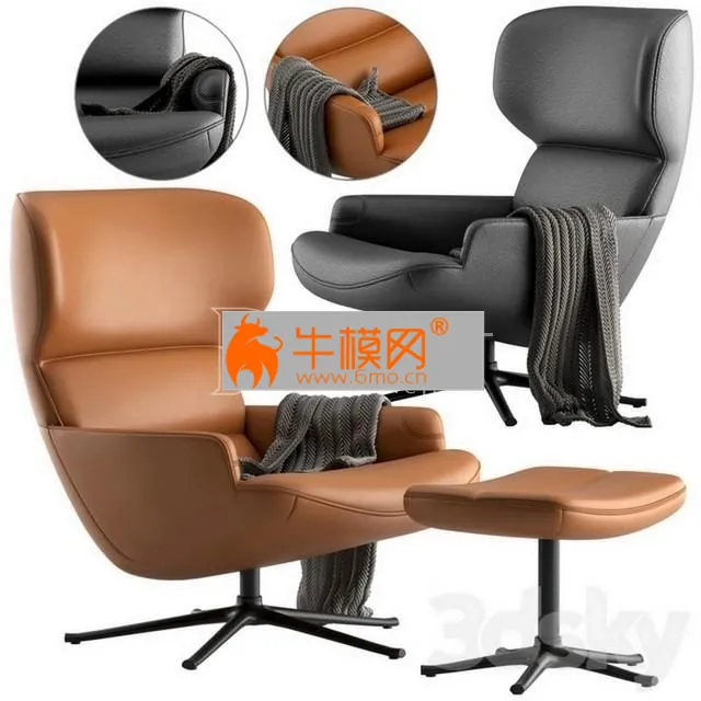 Boconcept-Trento chair + Trento footstool – 3952