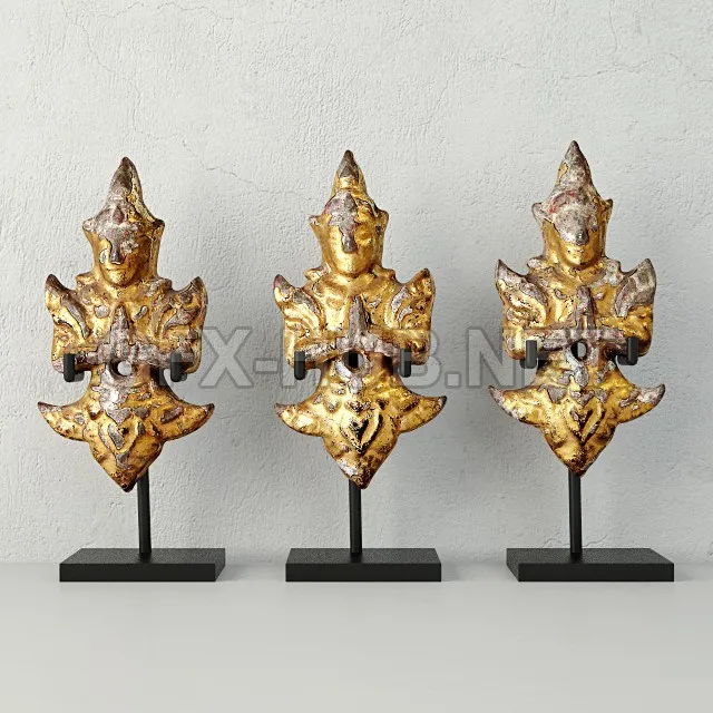 19th-C. Thai Gilded Angels – 5