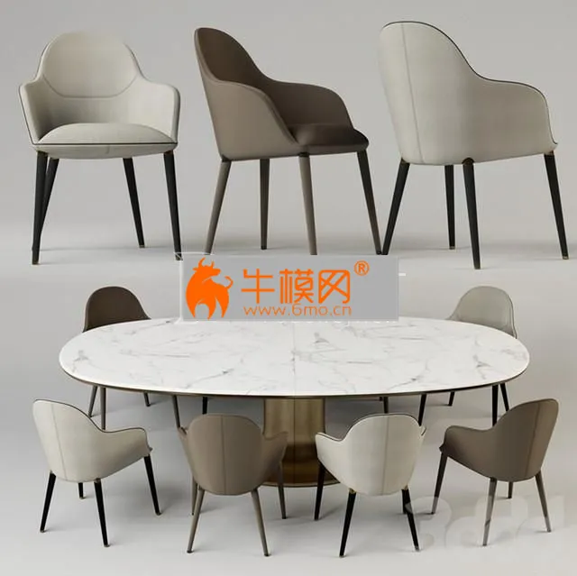 Chairs by Giorgetti Selene. Giorgetti Mizar table – 4011