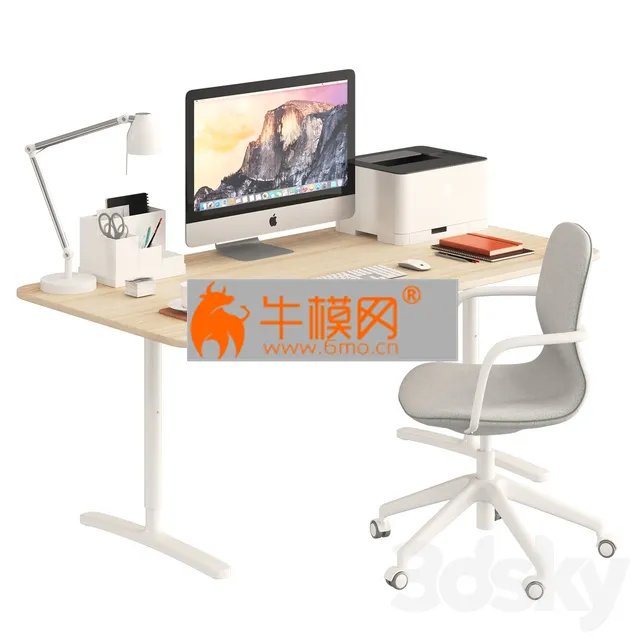 Ikea BEKANT desk and L  NGFJ  LL Chair – 4107