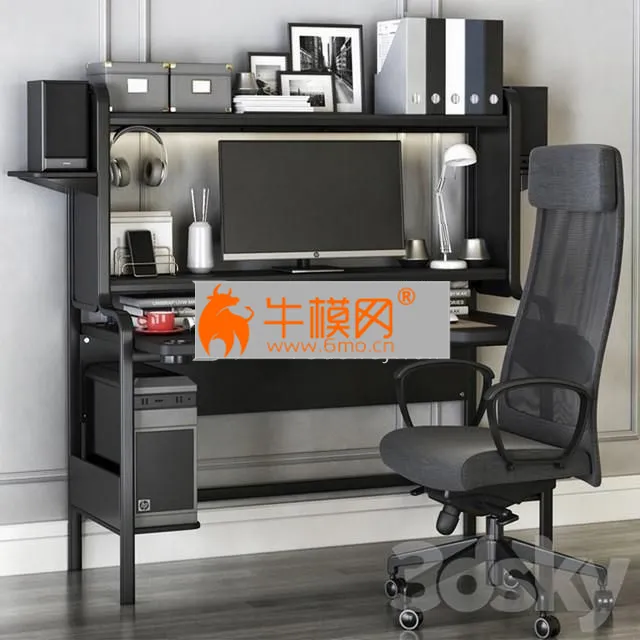 IKEA workplace set with FREDDE desk and MARKUS chair – 4110
