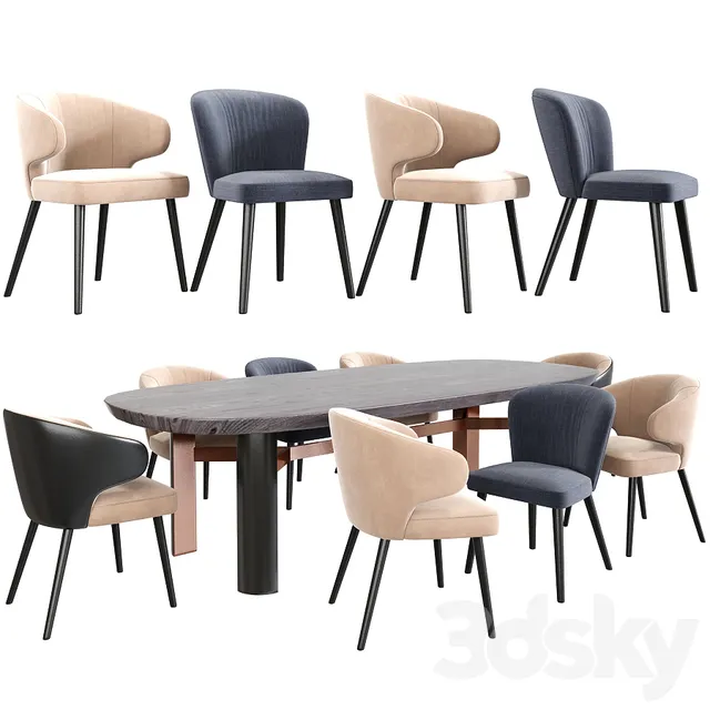 Minotti Aston Dining Chair Set – 4149
