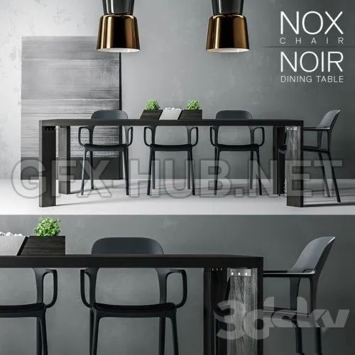 NOX and NOIR tables and chairs (max 2013, fbx) – 4170