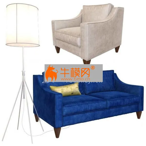 Paidge sofa Paidge chair and Adjustable Metal Floor Lamp – 4177