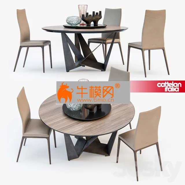 Sattelan Italia SKORPIO round table ARCADIA chair – 4207