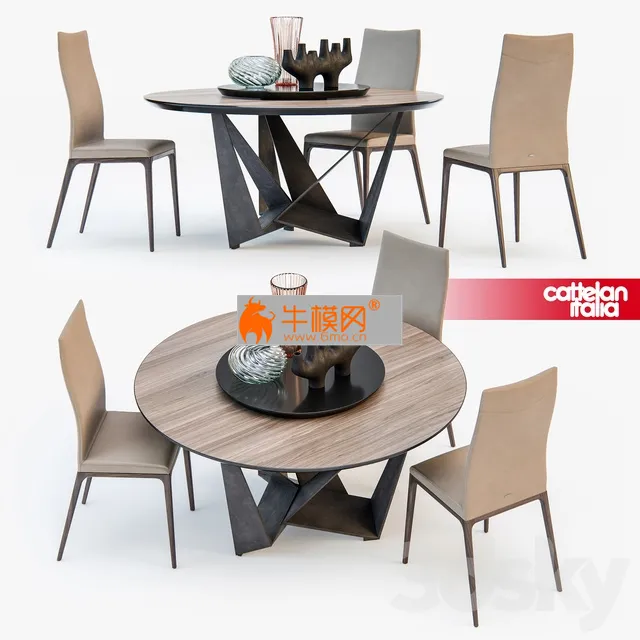 Sattelan Italia SKORPIO round table ARCADIA chair – 4208