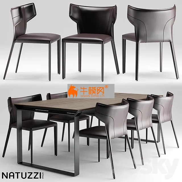Table and chairs natuzzi Pi Greco, Omega – 4235