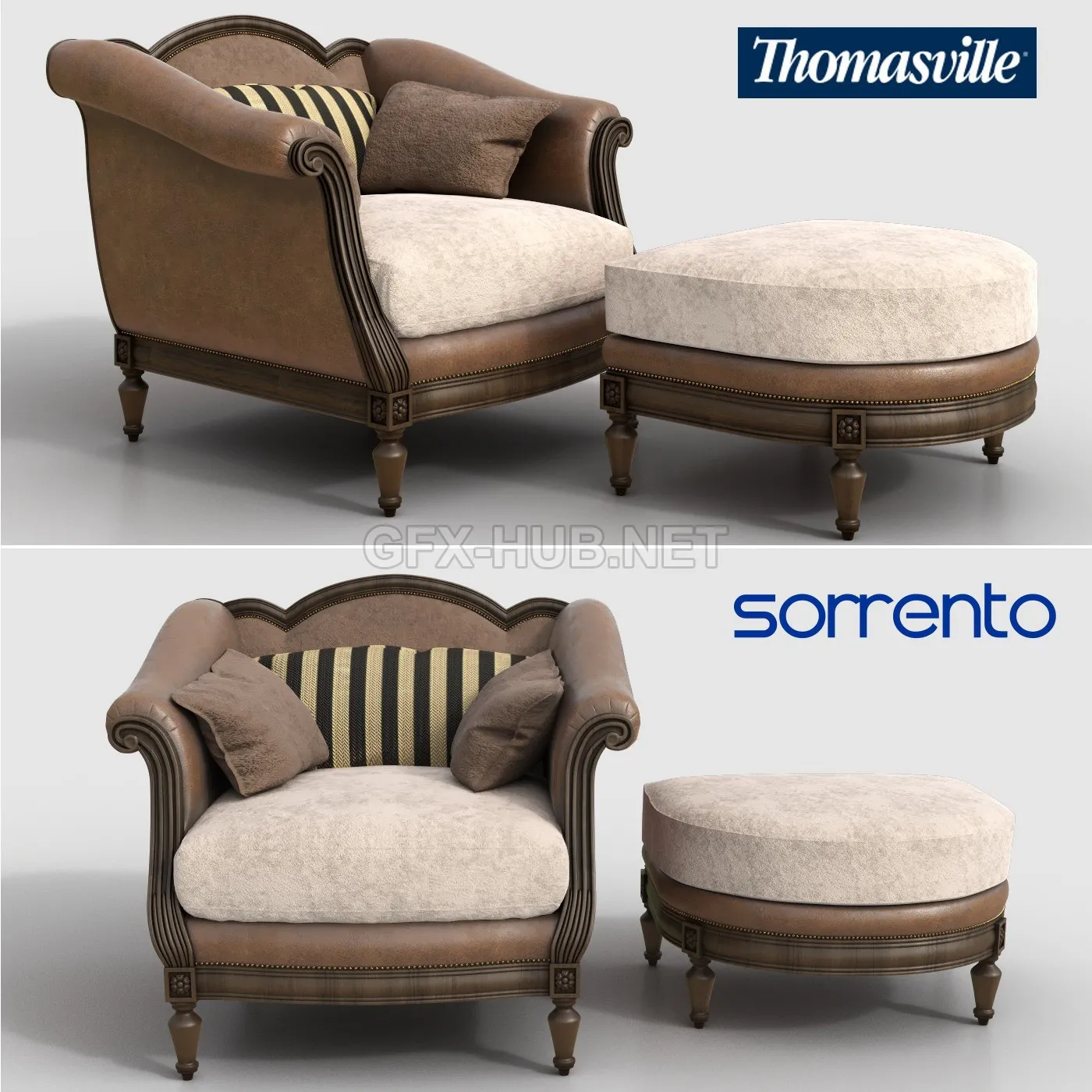Thomasville chair and ottoman Sorrento – 4250