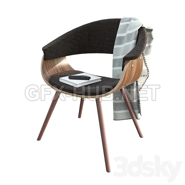 Vintage Mod Accent Chair Walnut Espresso – 4266