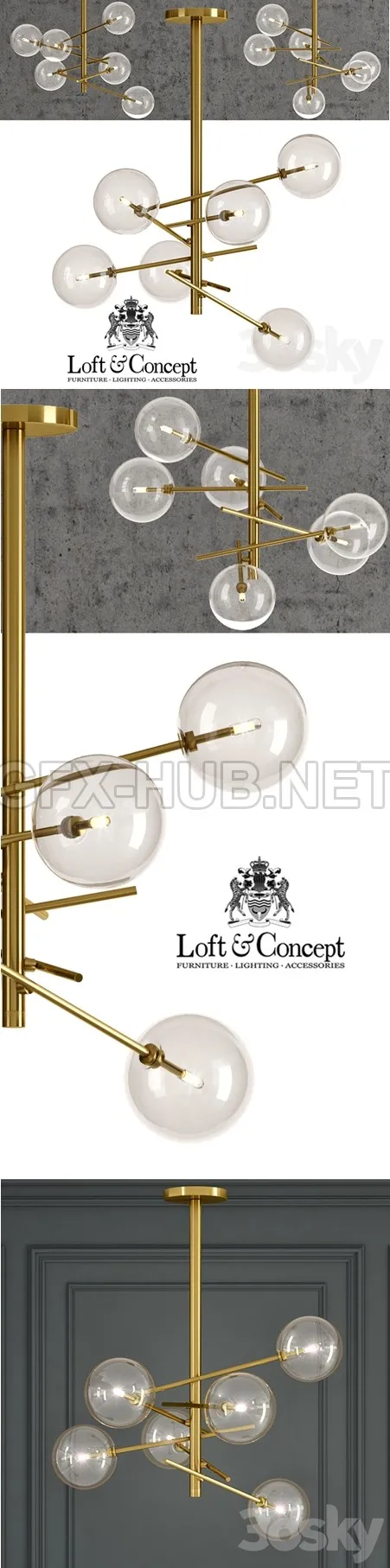 Chandelier Bolle hanging lamp Gallotti and Radice – 4303