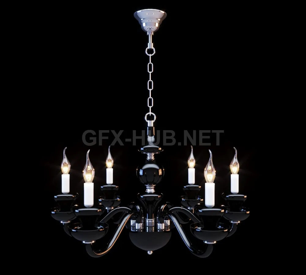 Pendant chandelier Newport 1906S black – 4385