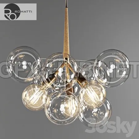 Pendant lamp Romatti Bubble glass chandelier by PELLE – 4386