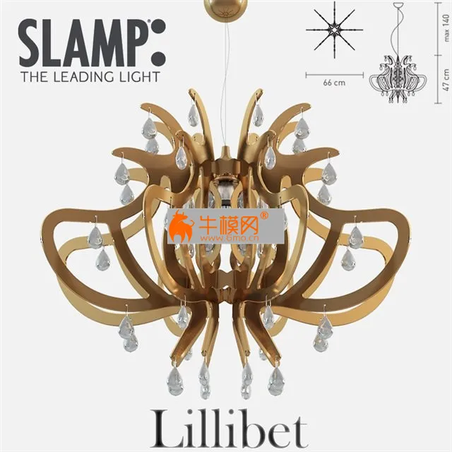 Slamp LILLIBET chandelier (Cooper, Gold, Silver) – 4408