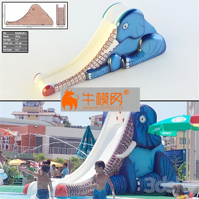 Children waterslide Elephant Slide – 4434