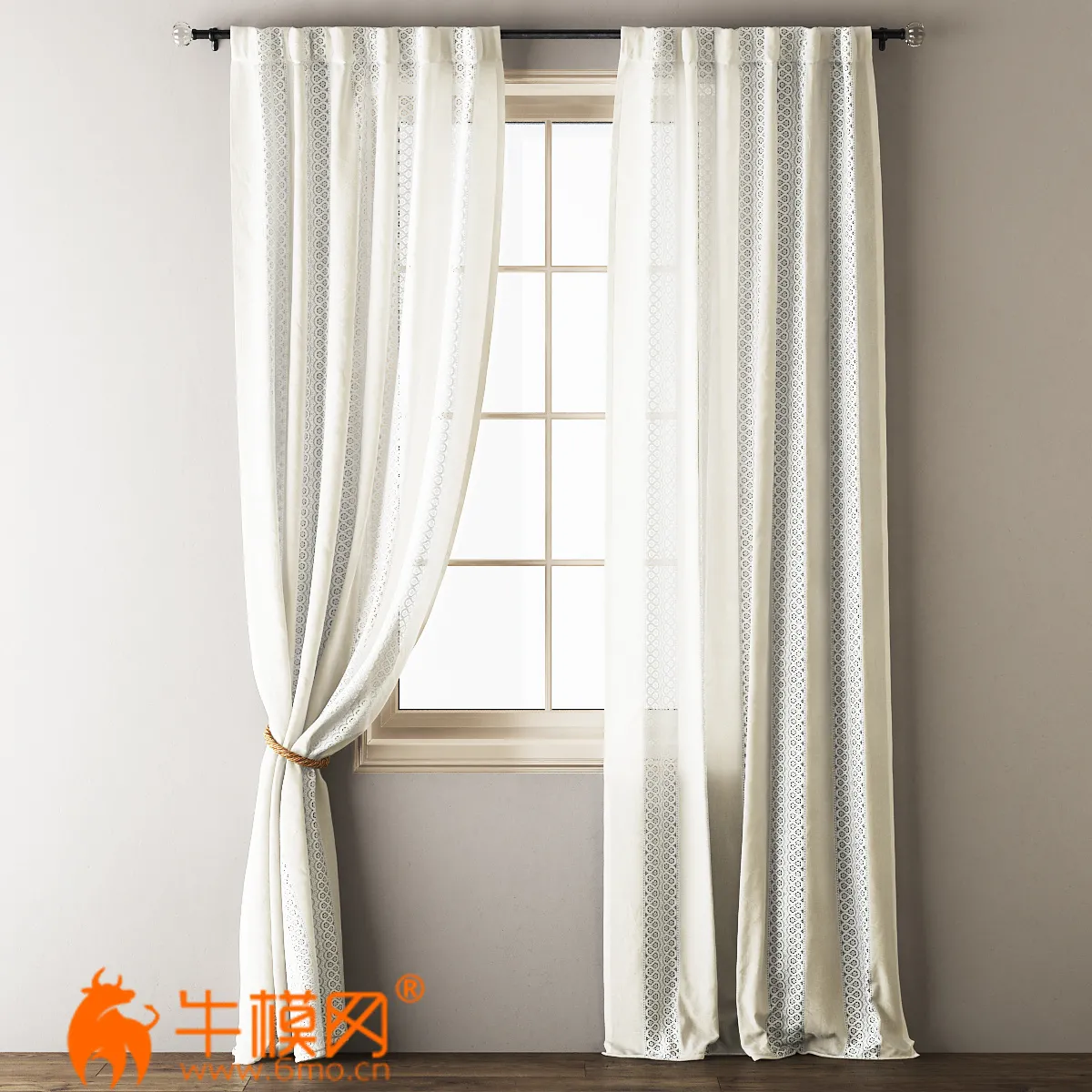 Anthropologie Lace Curtains (max 2011, fbx) – 4497