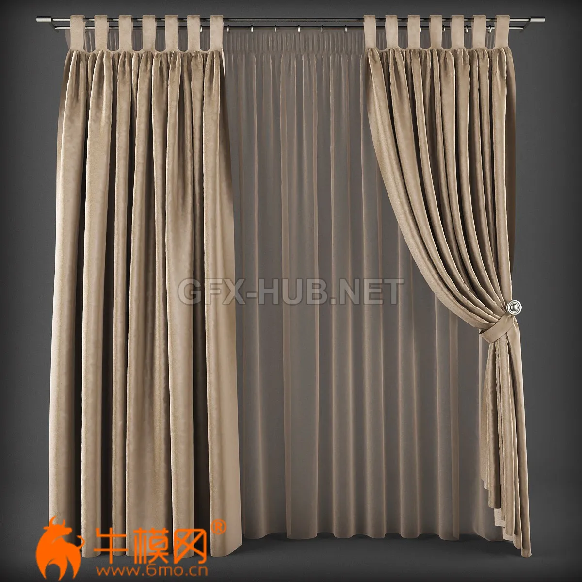 Curtains 215 (max, fbx) – 4531