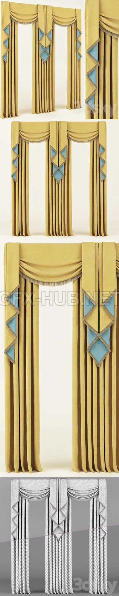 Curtains classic yellow – 4537