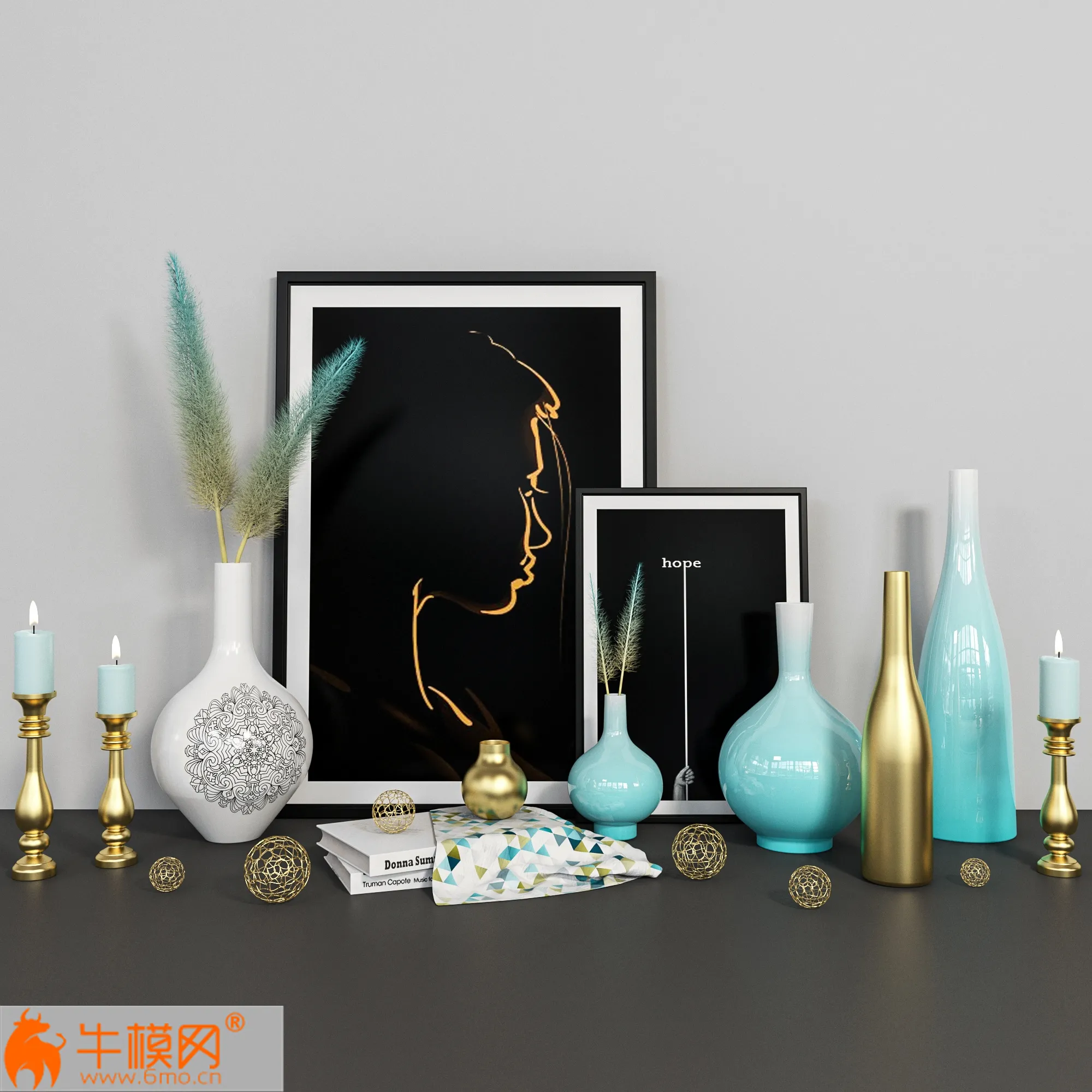 Blue and Gold Decorative Set – 4577