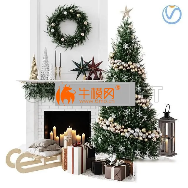 Christmas Decorative set with fireplace – 4599