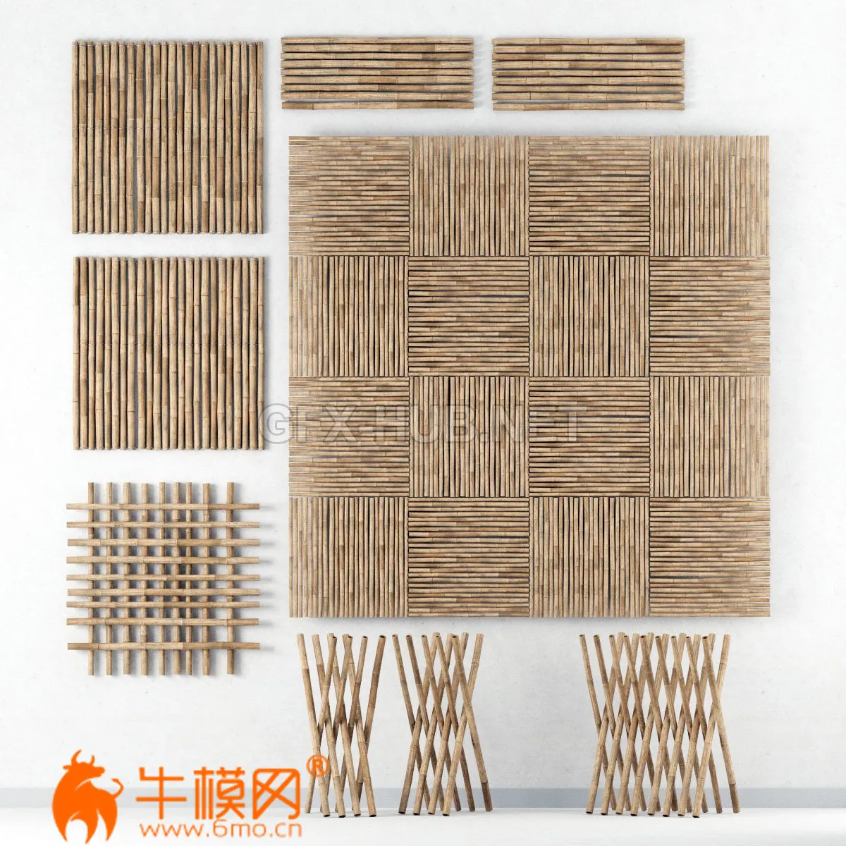 Decor of bamboo collection (max 2011 Vray) 3d model – 4610