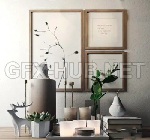 Decorative set – Vases 02 (max) – 4678