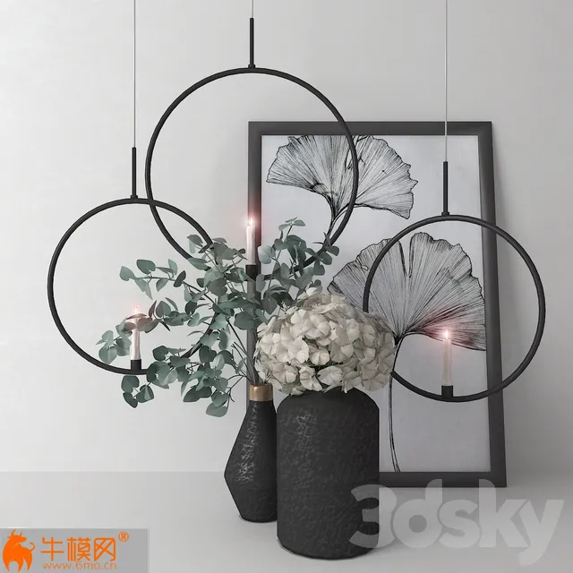 Decorative Set With Eucalyptus And Hydrangea – 4745