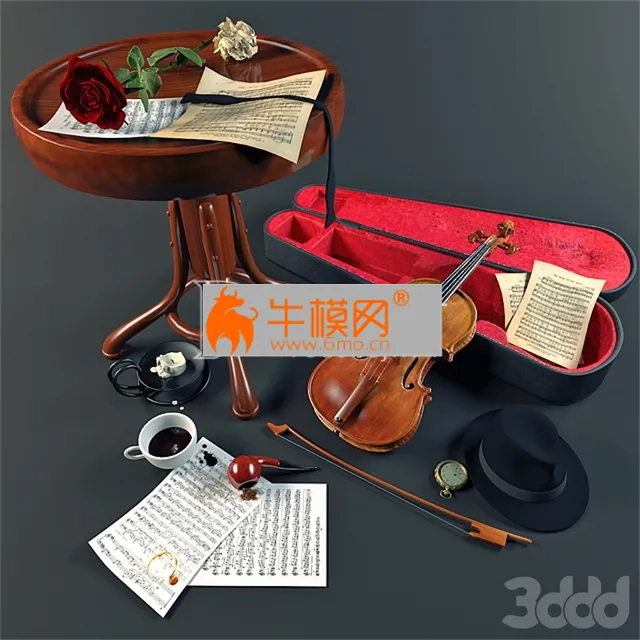 Decorative set with violin – 4754