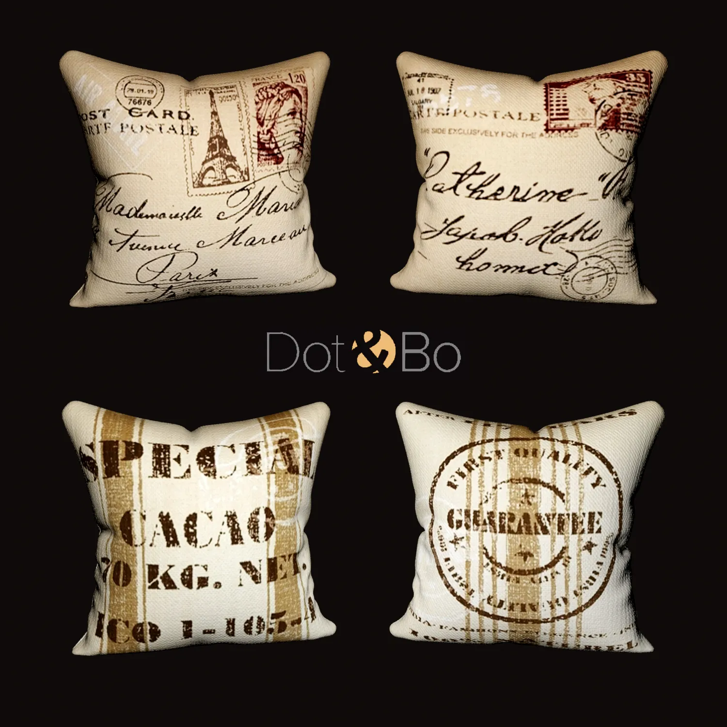 Dot and Bo. 6 decorative pillows – 4781