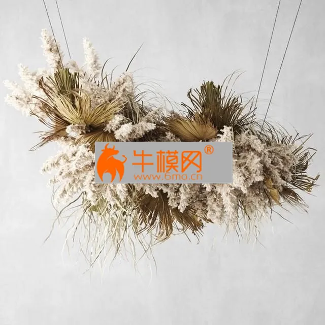 Pendant Decor Pampas Grass And Dried Palm Leaves – 4822