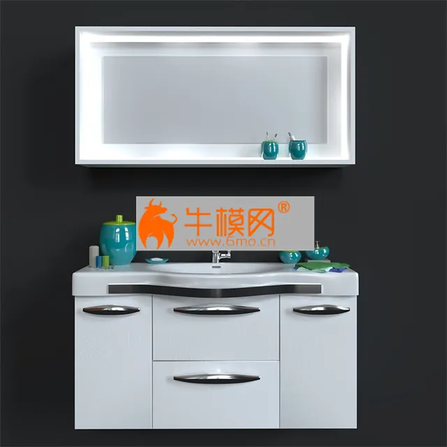 Washbasin with mirror + decorative set – 4850