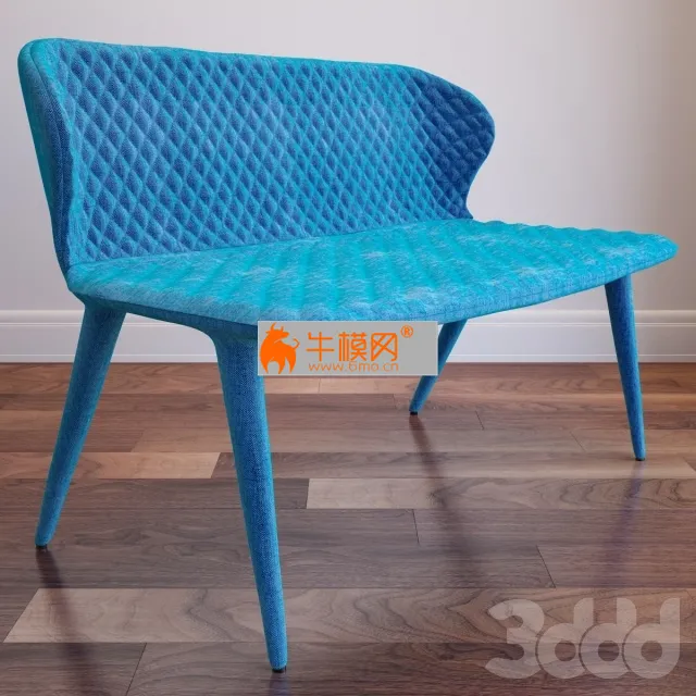 Modrest Astoria Blue Fabric Dining Bench – 4867