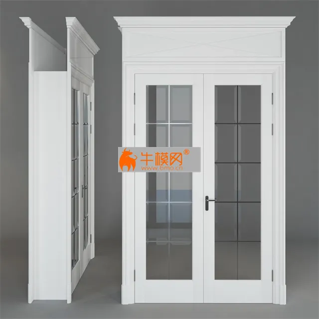 Classic door, glass, white – 4879