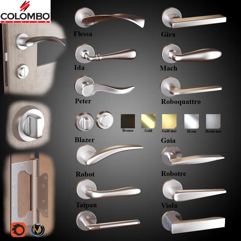 Door knobs 12 pcs. (5 colors) Colombo (Vray) – 4884