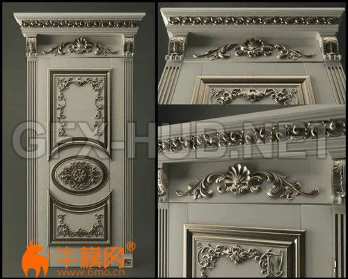 European Carved Door 3D Model – 4899