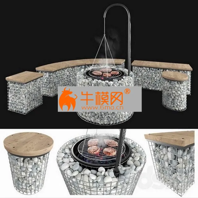 Gabion fireplace benches – 4946