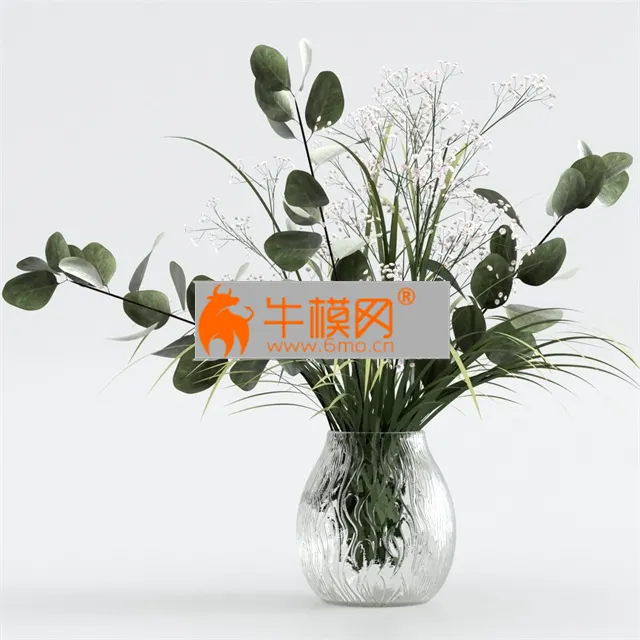 Bouquet of eucalyptus with grass and flowers – 4960