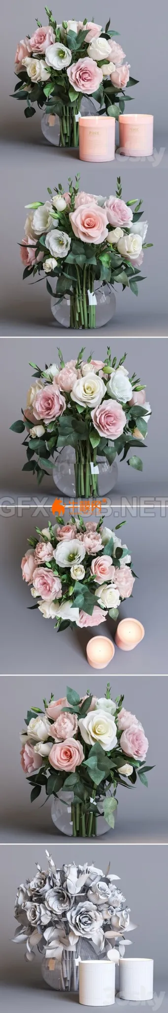 Bouquet of flowers and candles – 4961