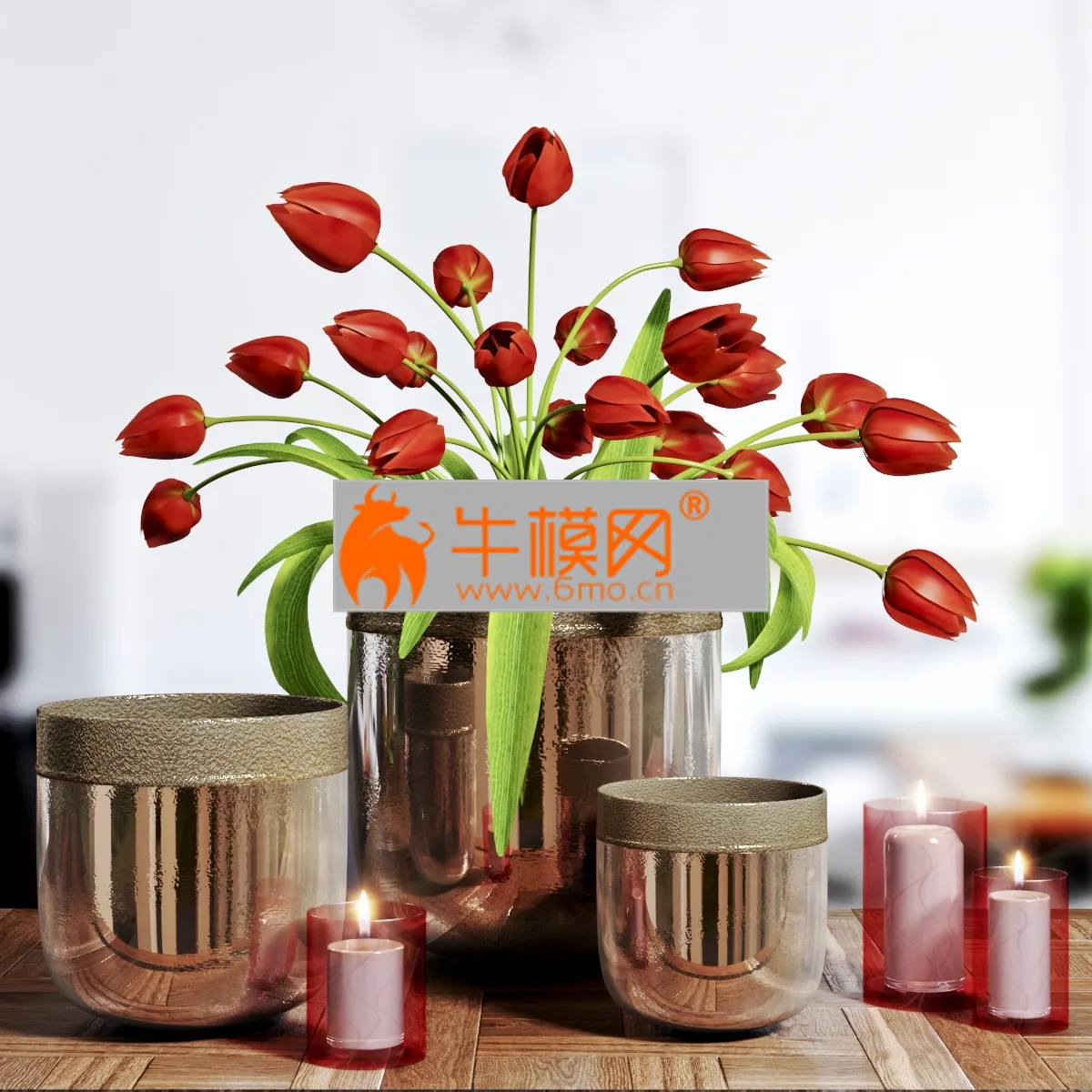 Flower Vase and candel – 4982