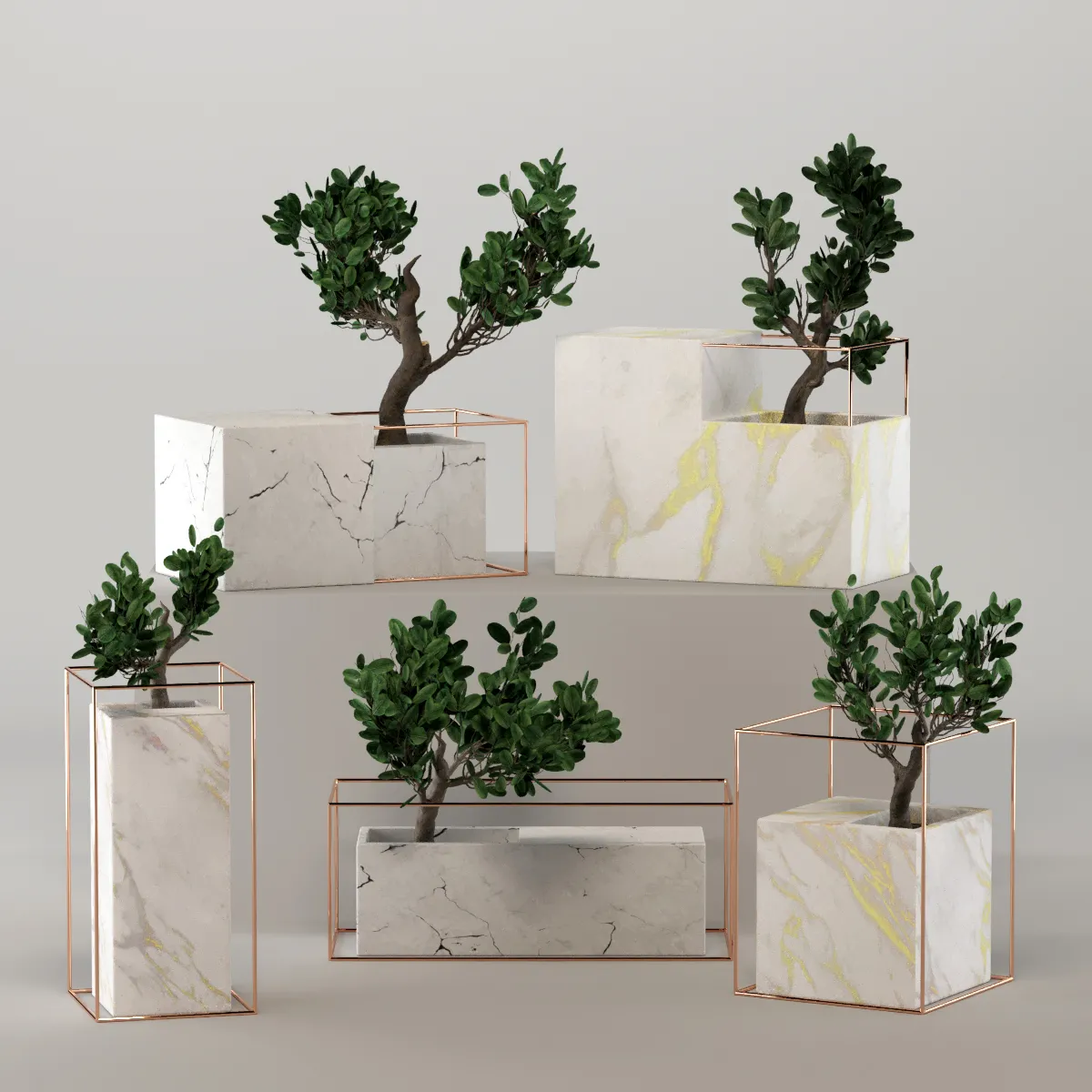 Marble flower pot collection – 4992