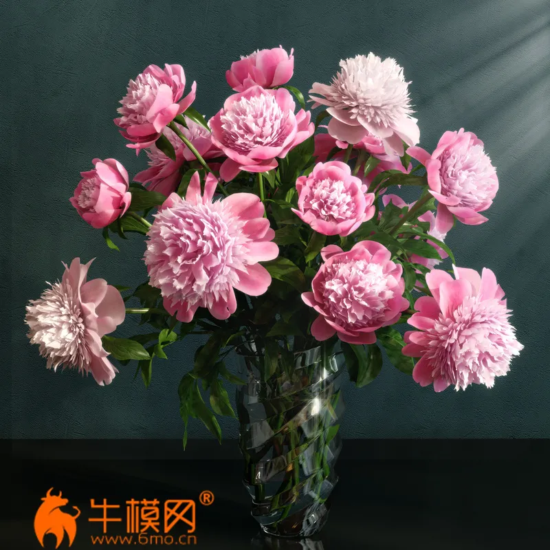 Paeonia barbara flowers pink (max, fbx) – 4996
