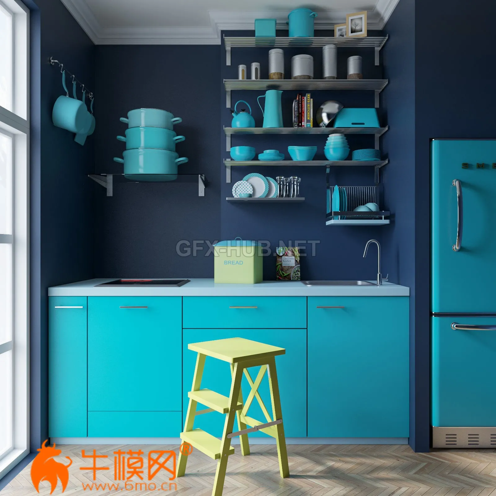 Blue kitchen by IKEA 3D mode – 5068