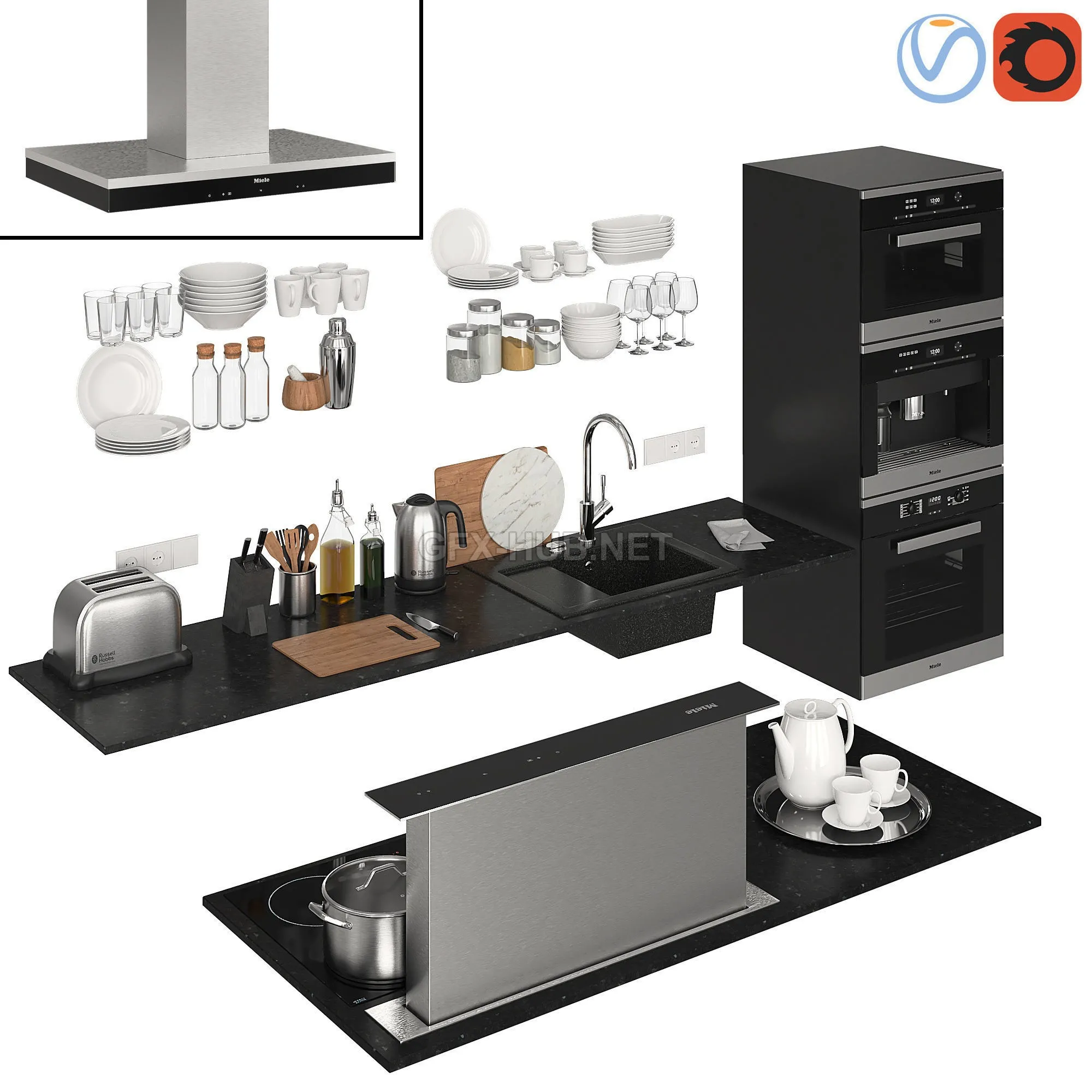 Kitchen Decor Island (max 12 Corona) 3D model – 5111