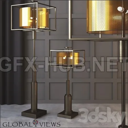 Global Views Double Shade Lamp and Floor Lamp – 5303