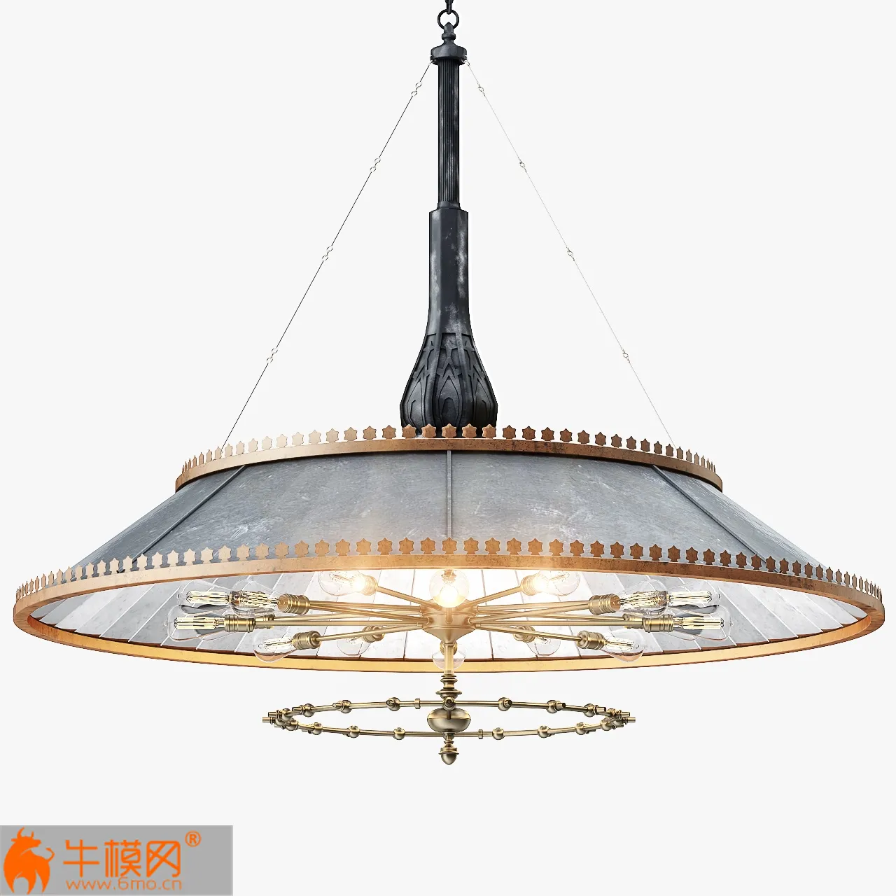 Grand 1800s Wheeler Mirrored Lamp – 5304