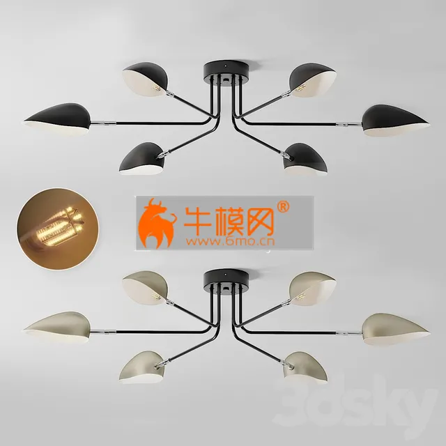 Industrial Modern 3 6 Light Ceiling Lamp – 5310